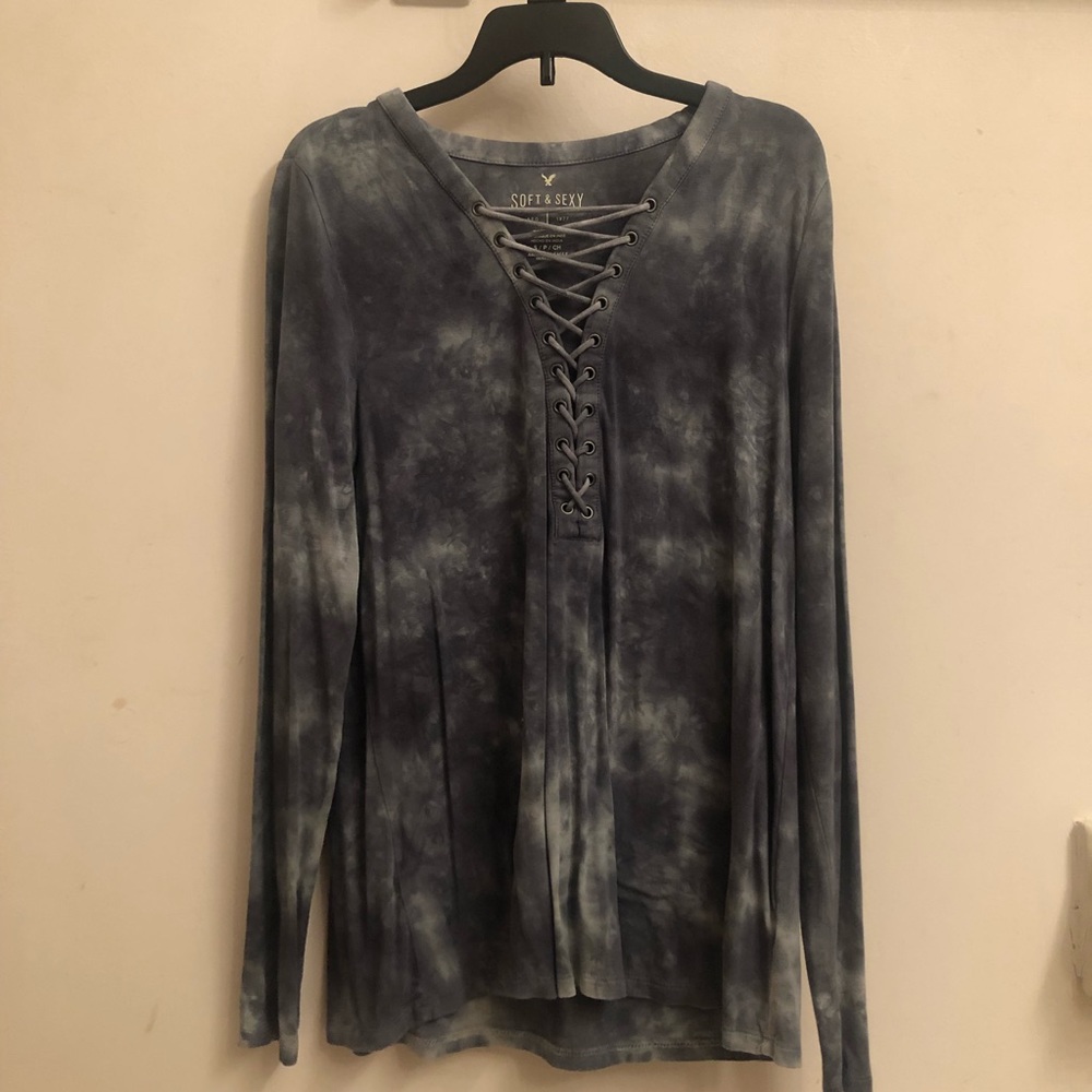 American Eagle Tie Dye Long Sleeve Shirt